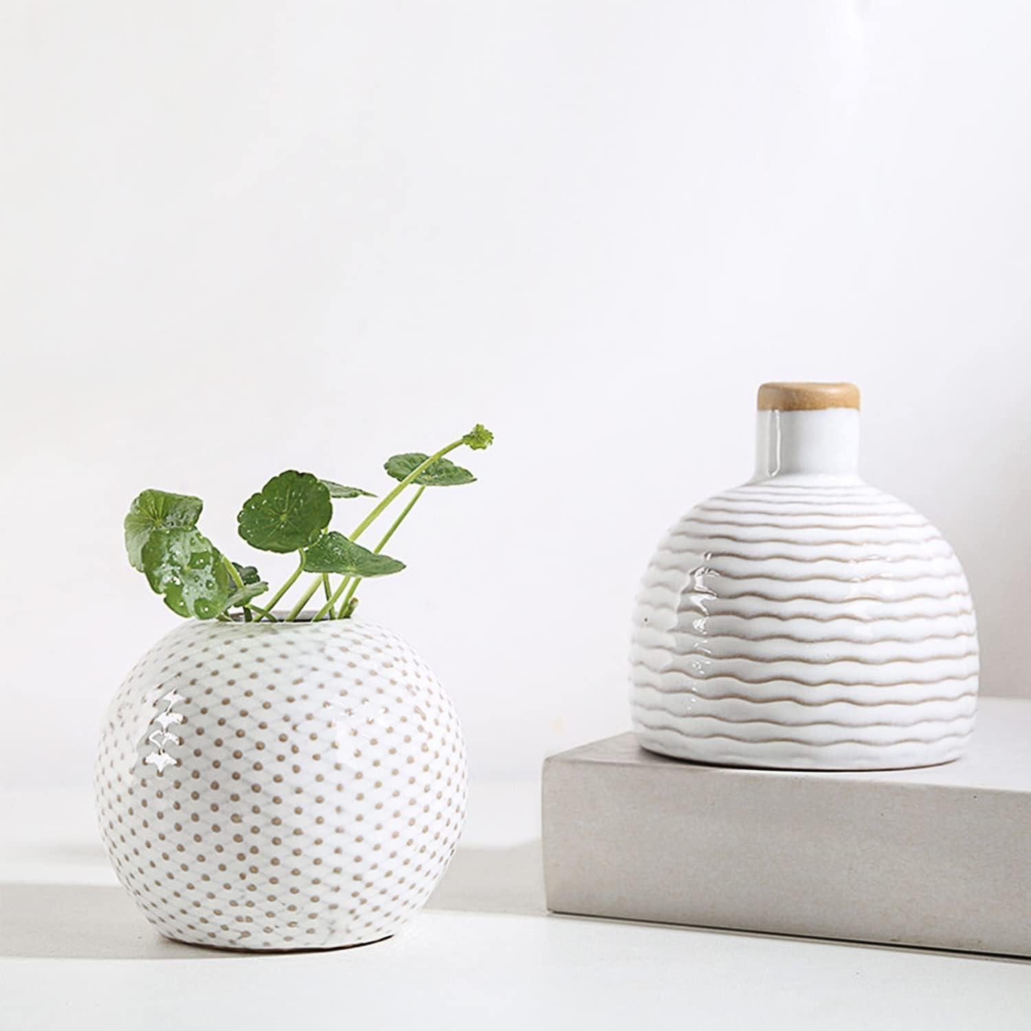 Juego de 4 jarrones de cerámica LIZOFER estilo boho vintage