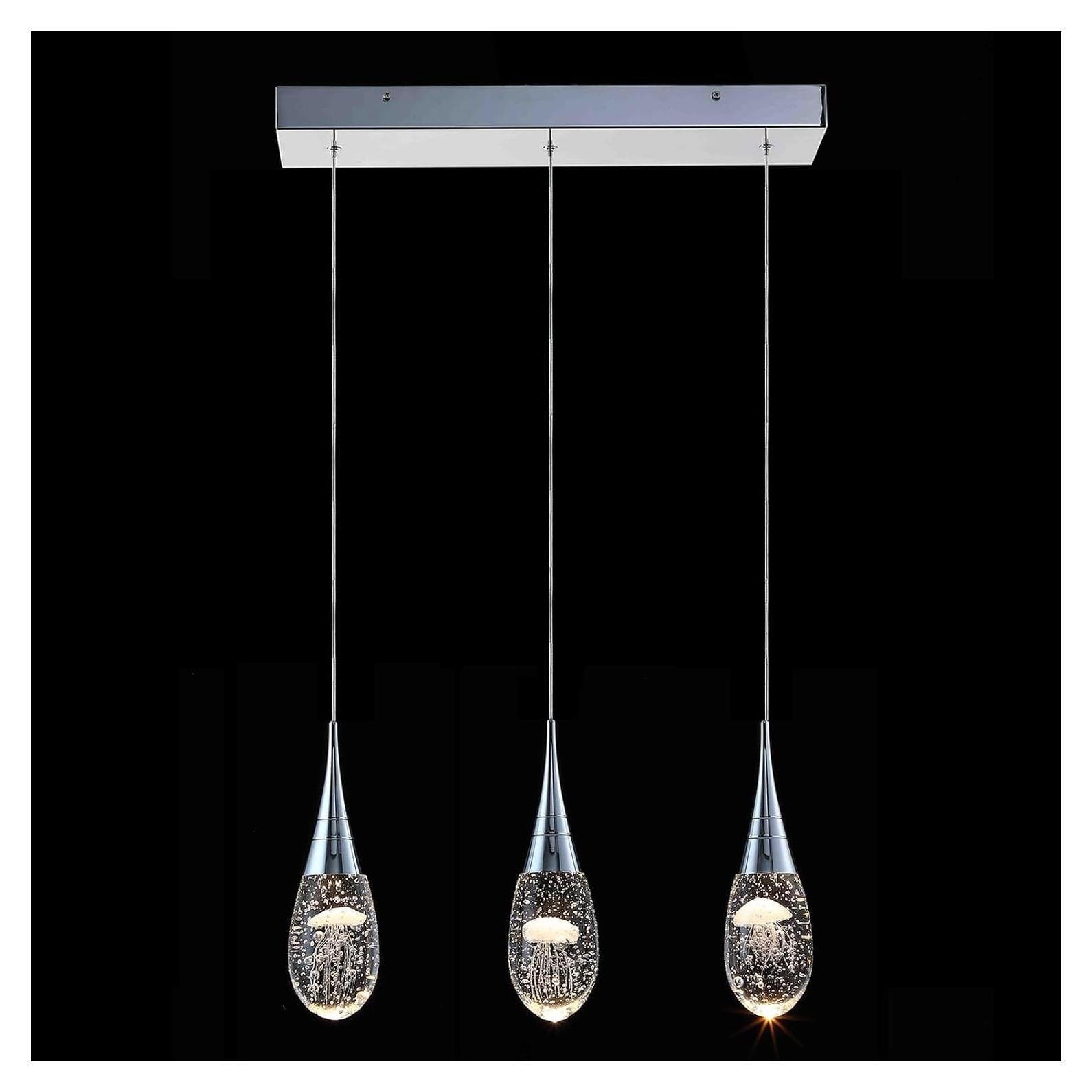 JoollySun Lámpara Colgante Cristal 3 Luces Moderna