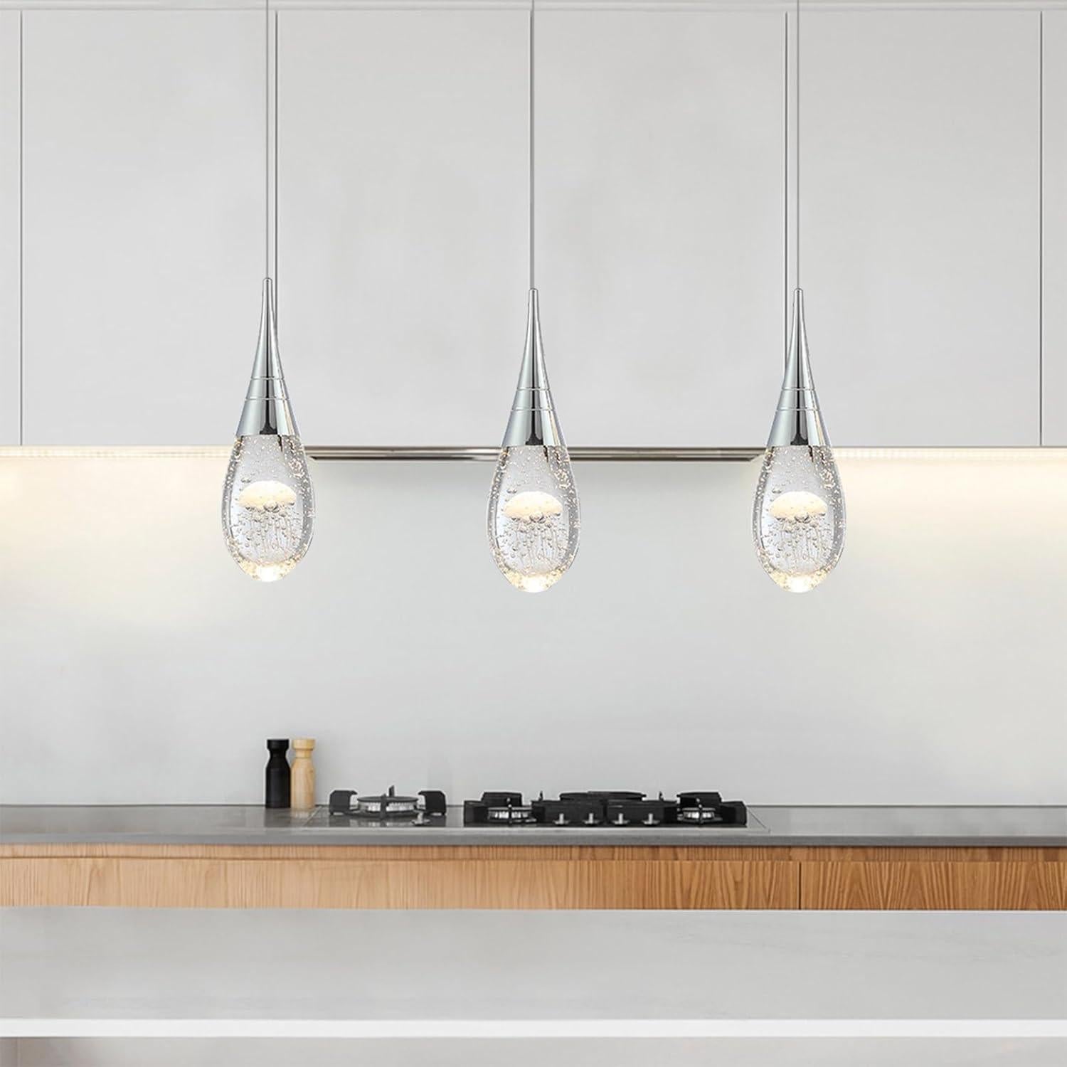 JoollySun Lámpara Colgante Cristal 3 Luces Moderna