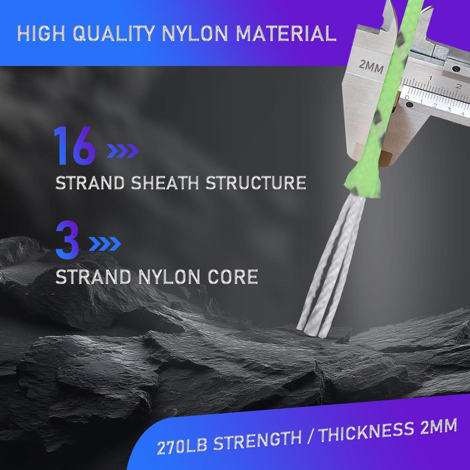 Cuerda Paracord Micro 2mm Paracordland 50m 270LB Verde Fluorescente