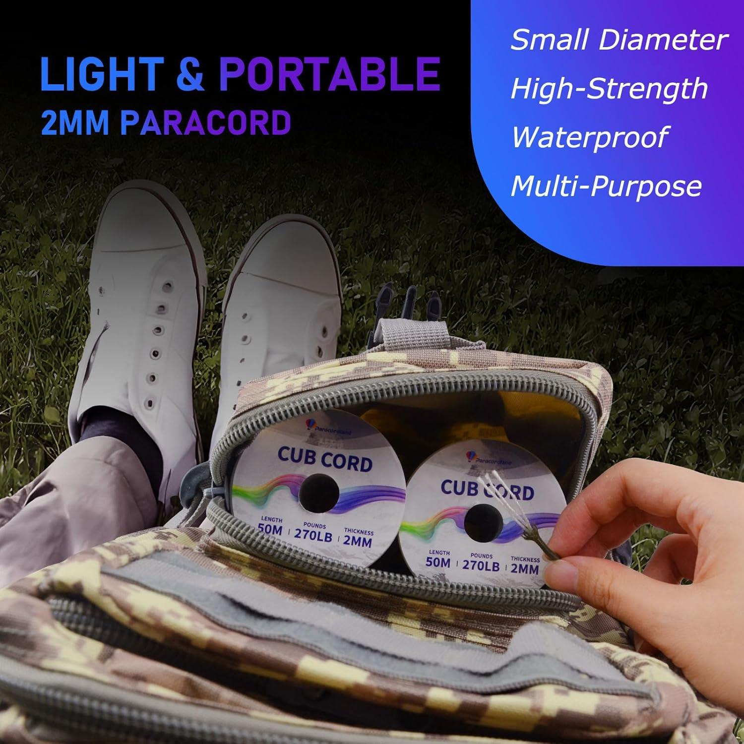 Cuerda Paracord Micro 2mm Paracordland 50m 270LB Verde Fluorescente