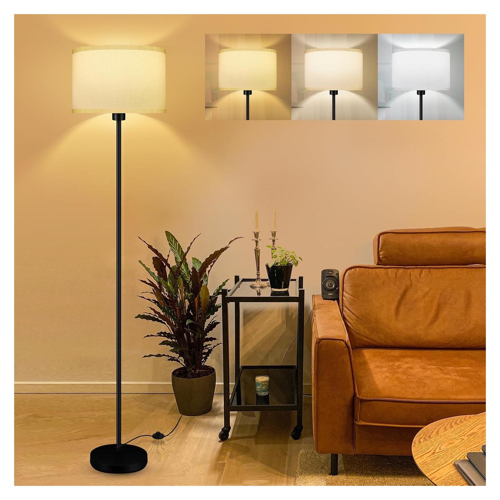 Lámpara de Pie Moderna Bricosmocon 150 cm Pantalla Blanca