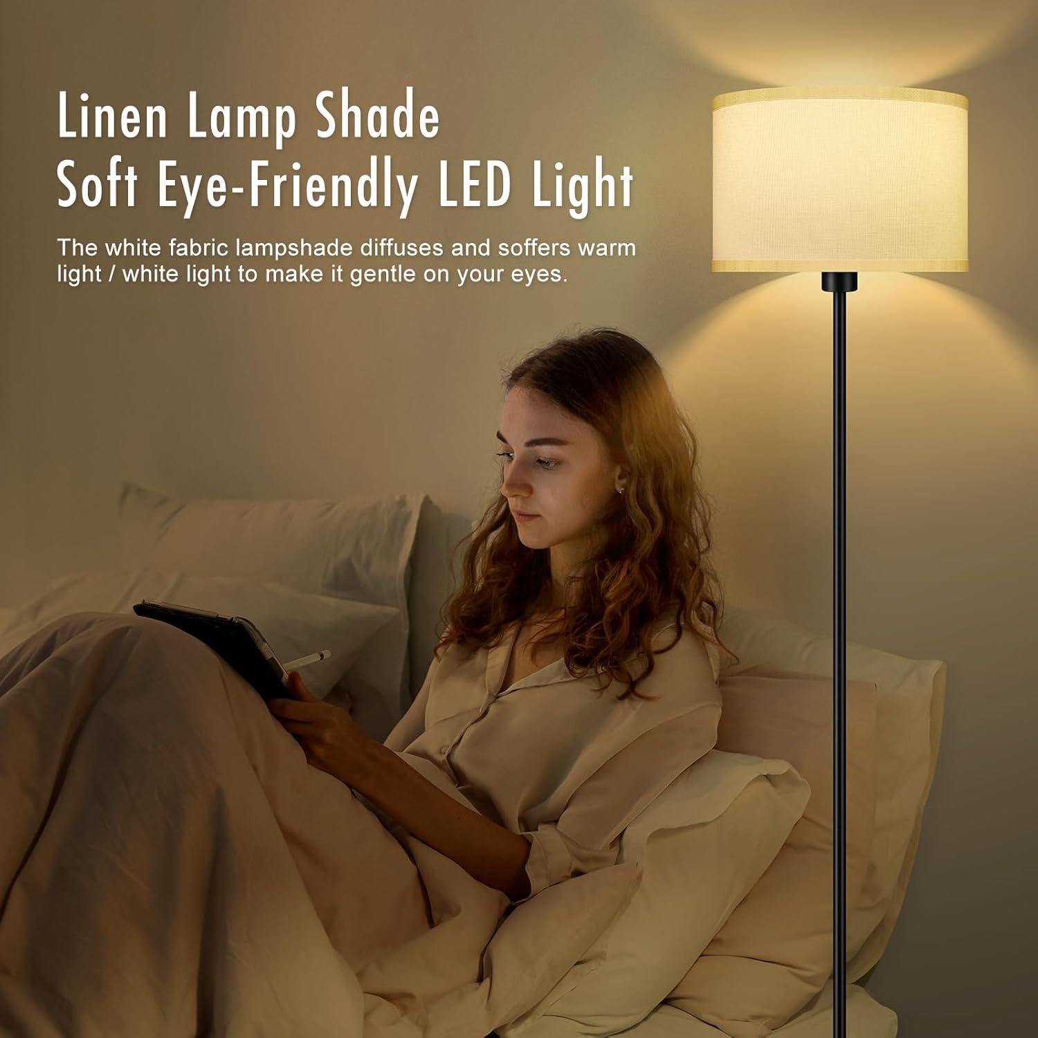 Lámpara de Pie Moderna Bricosmocon 150 cm Pantalla Blanca