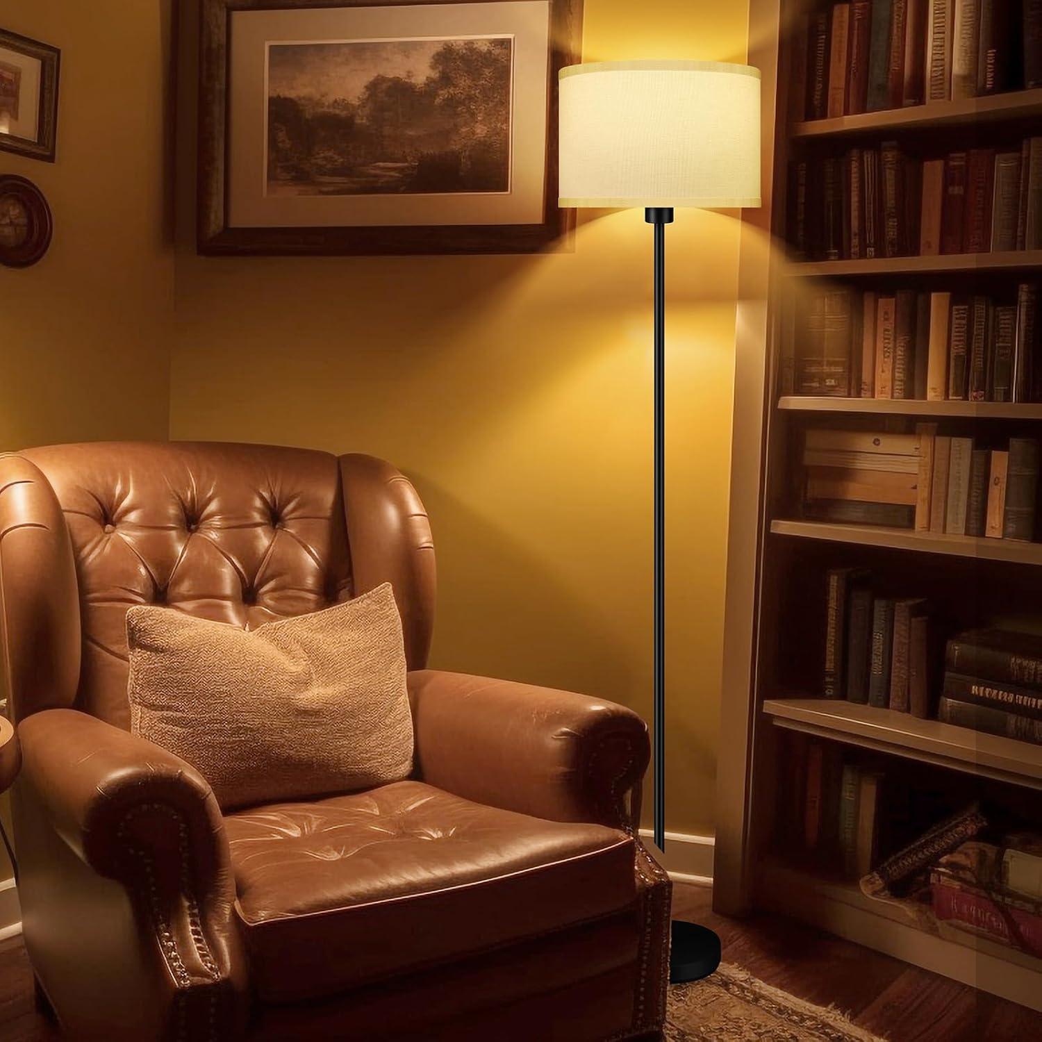 Lámpara de Pie Moderna Bricosmocon 150 cm Pantalla Blanca