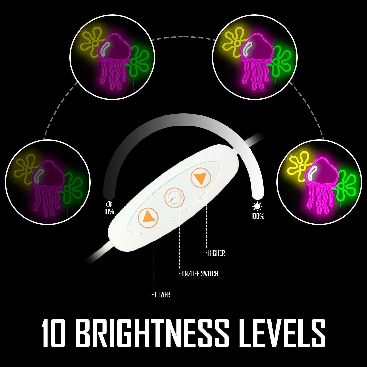 Luz de Neón Medusa LED Regulable Geeinar 30 cm