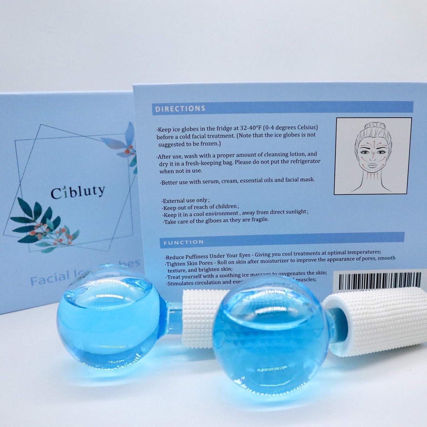 Bolas de Hielo Faciales CIBLUTY 2 PCS para Masaje Frío