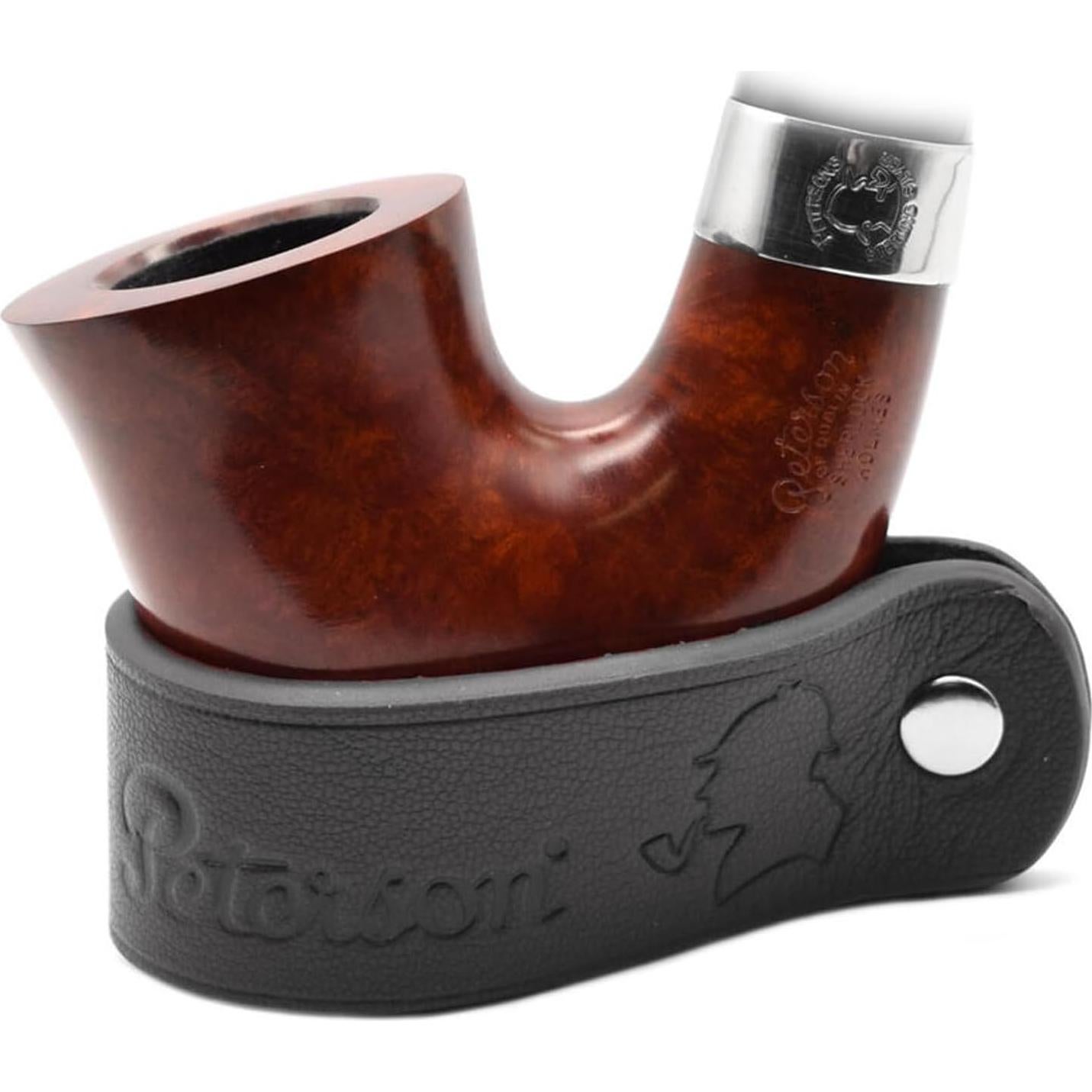 Soporte para Pipa de Tabaco de Cuero Peterson Negro