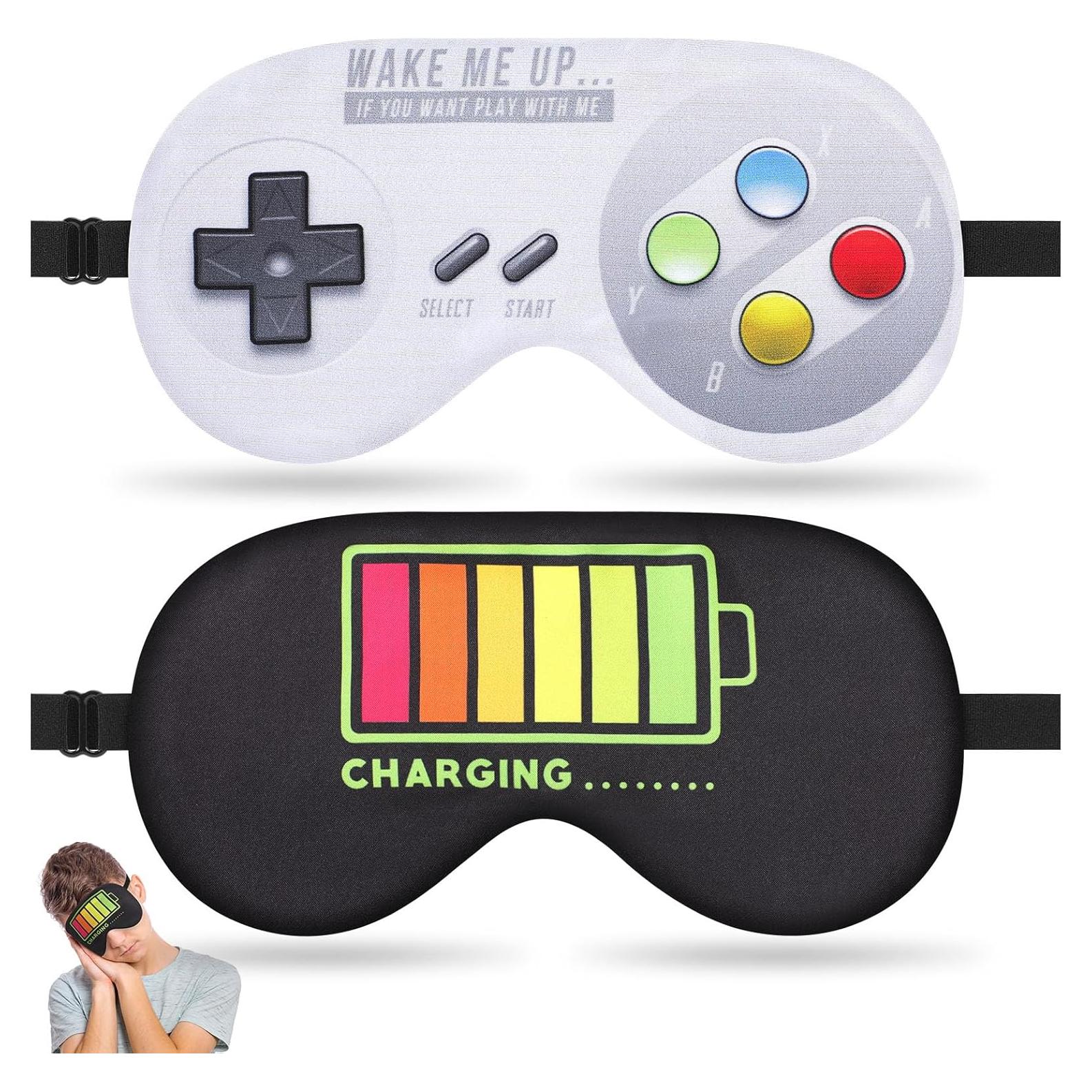 2 Pcs Máscaras de Sueño Ajustables para Adultos y Niños