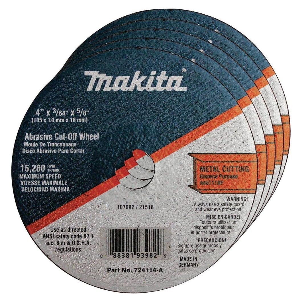 Disco de Corte Makita 724114-A-25 Paquete de 25 10.16cm