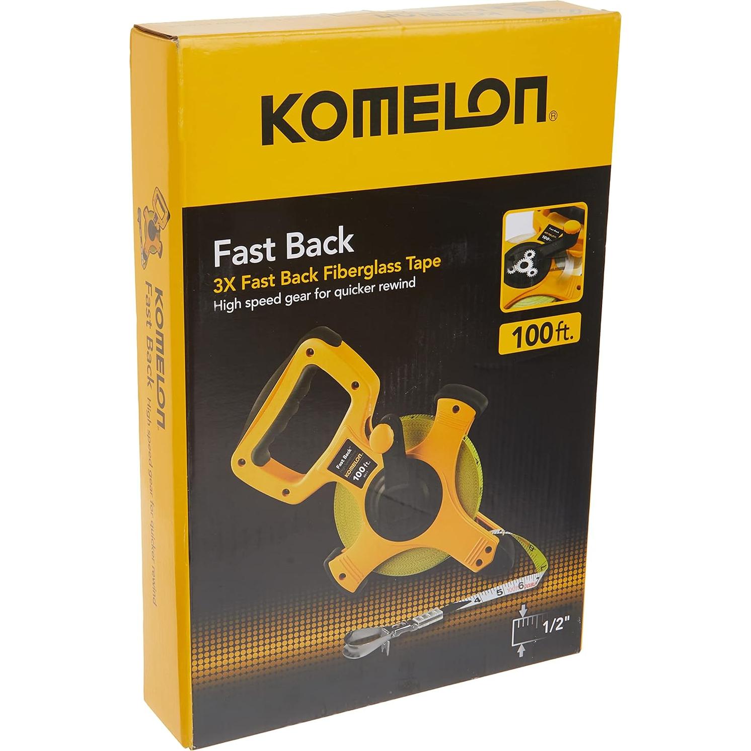 Cinta Métrica Komelon 8811 Fast Back 30.5m Fibra de Vidrio