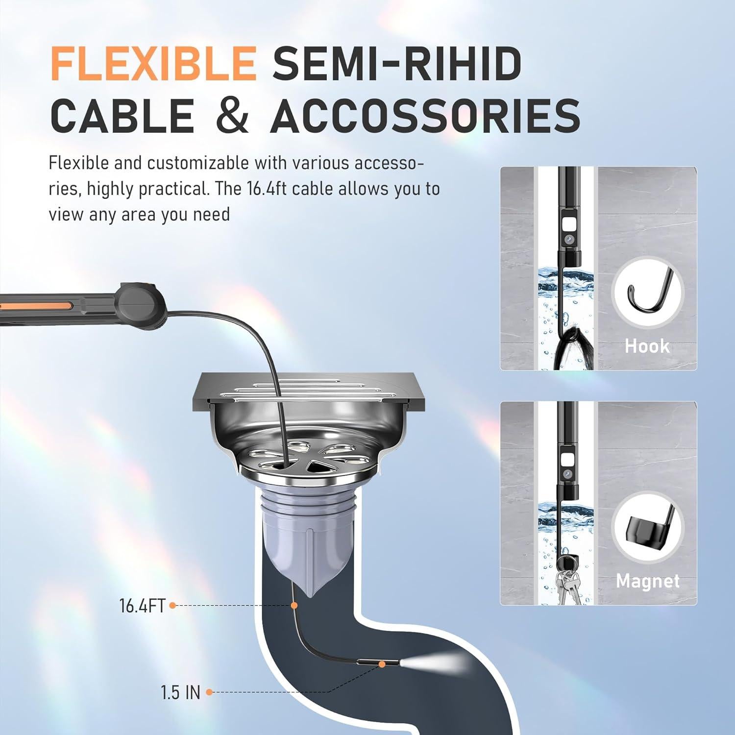 Cámara Endoscopio Doble Lente KOOPOOL HD 1080P 5m IP67