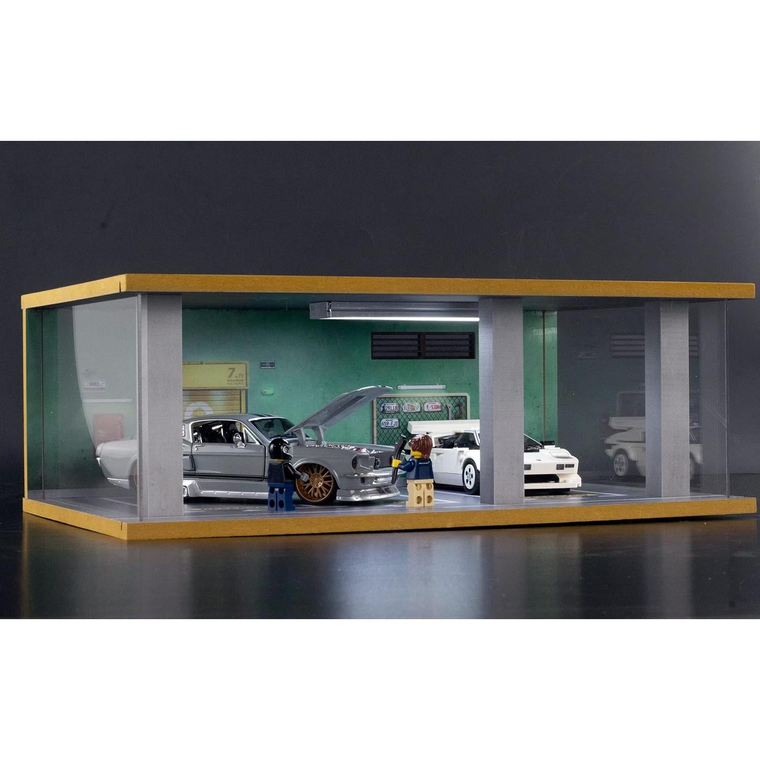 Diorama de exhibición para coches 1:24 WareBi con LED