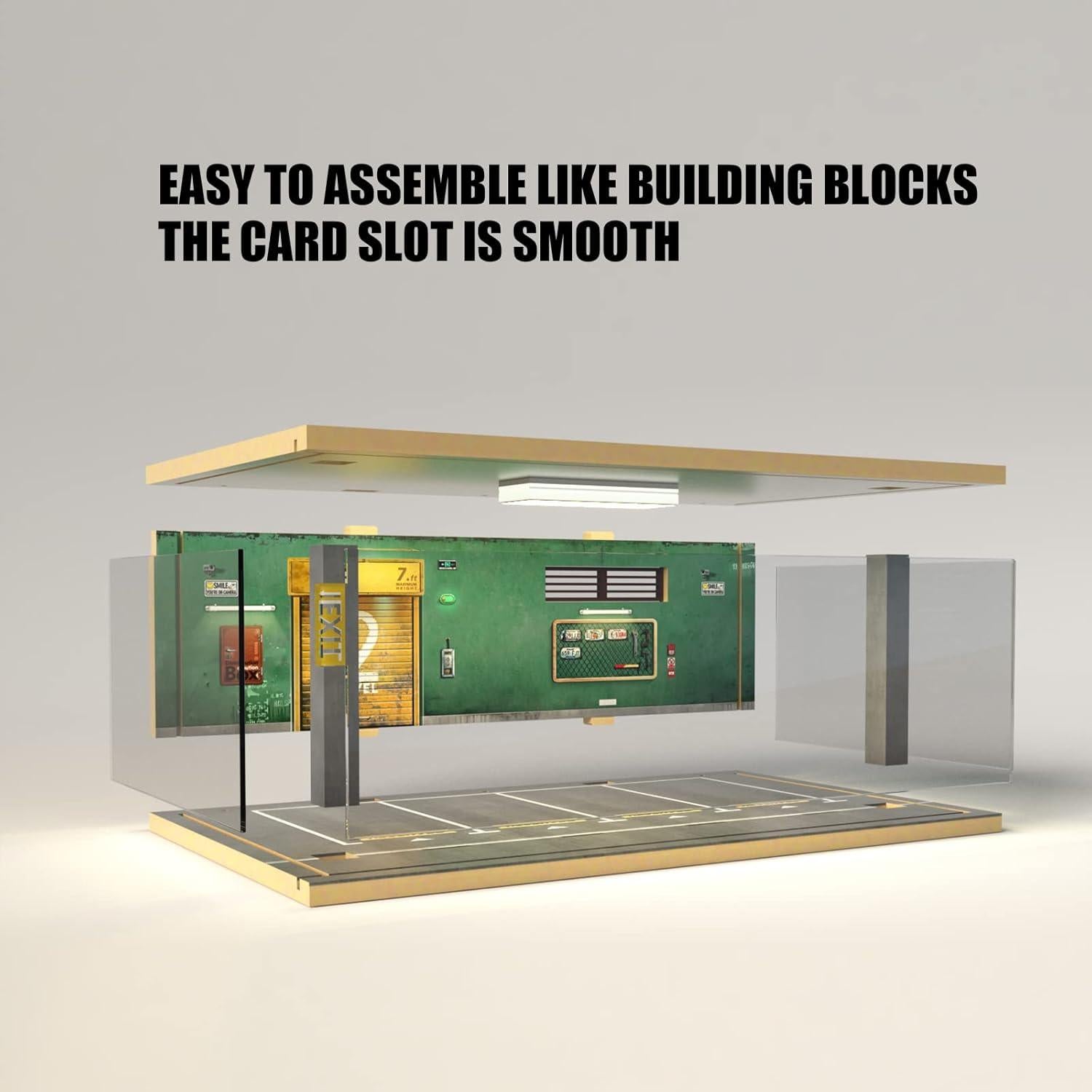 Diorama de exhibición para coches 1:24 WareBi con LED