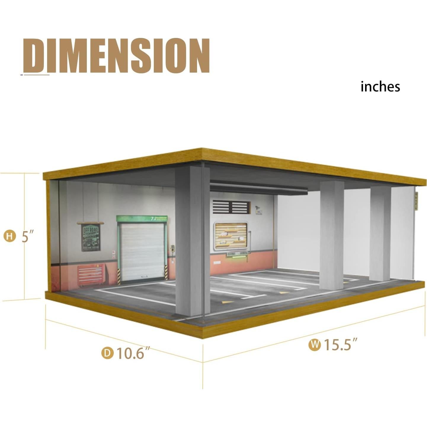 Diorama de exhibición para coches 1:24 WareBi con LED