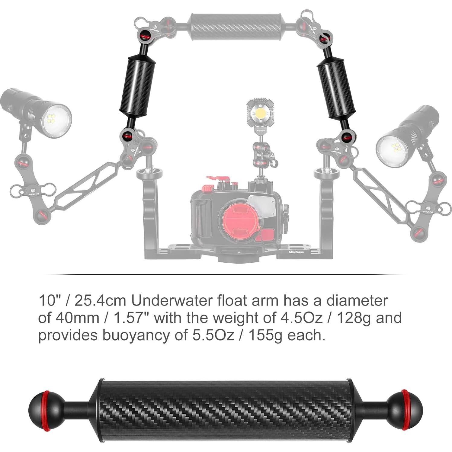 Brazo Flotante Subacuático MINIFOCUS D40mm 25,4cm 155g