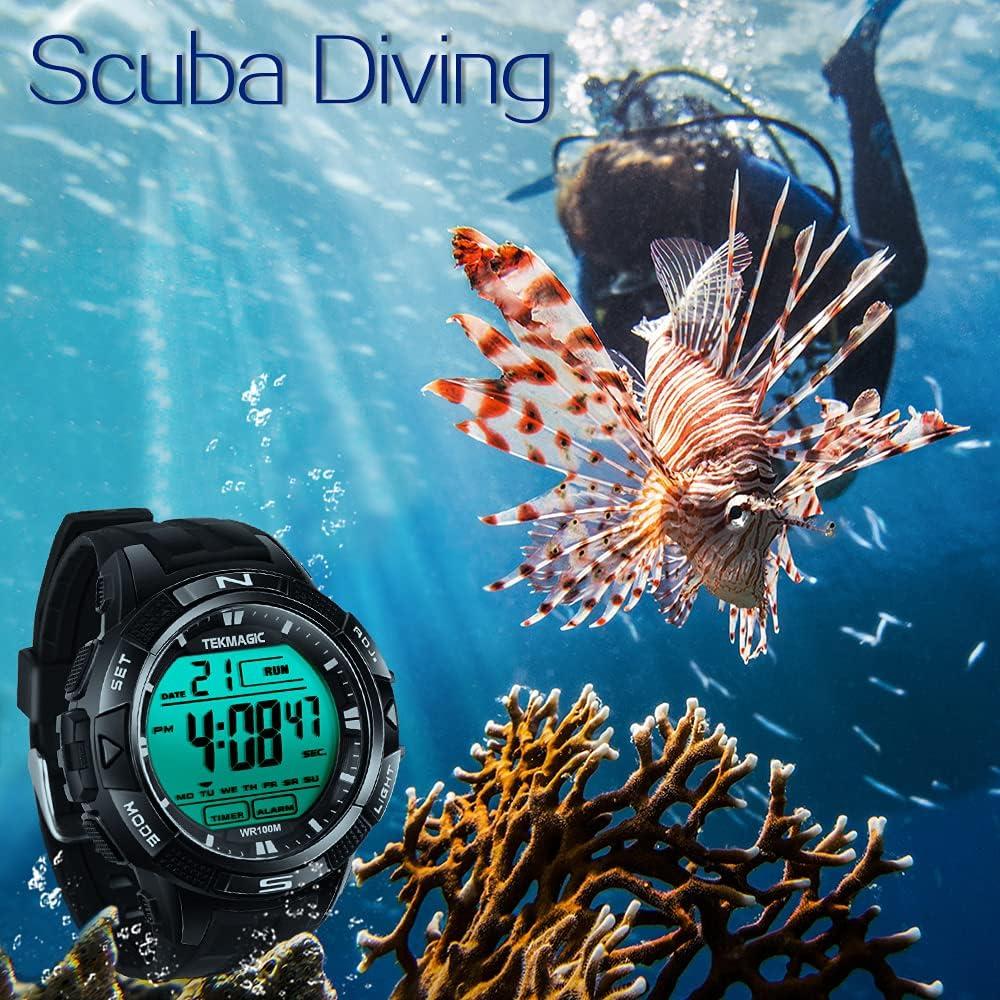 Reloj de buceo digital HONG KONG MAGIC 10 ATM LCD negro
