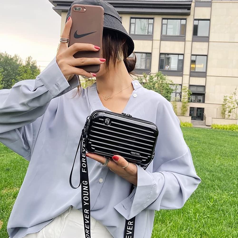 Maleta de Viaje de PVC Dura para Mujeres - Bolsa de Maquillaje Negra