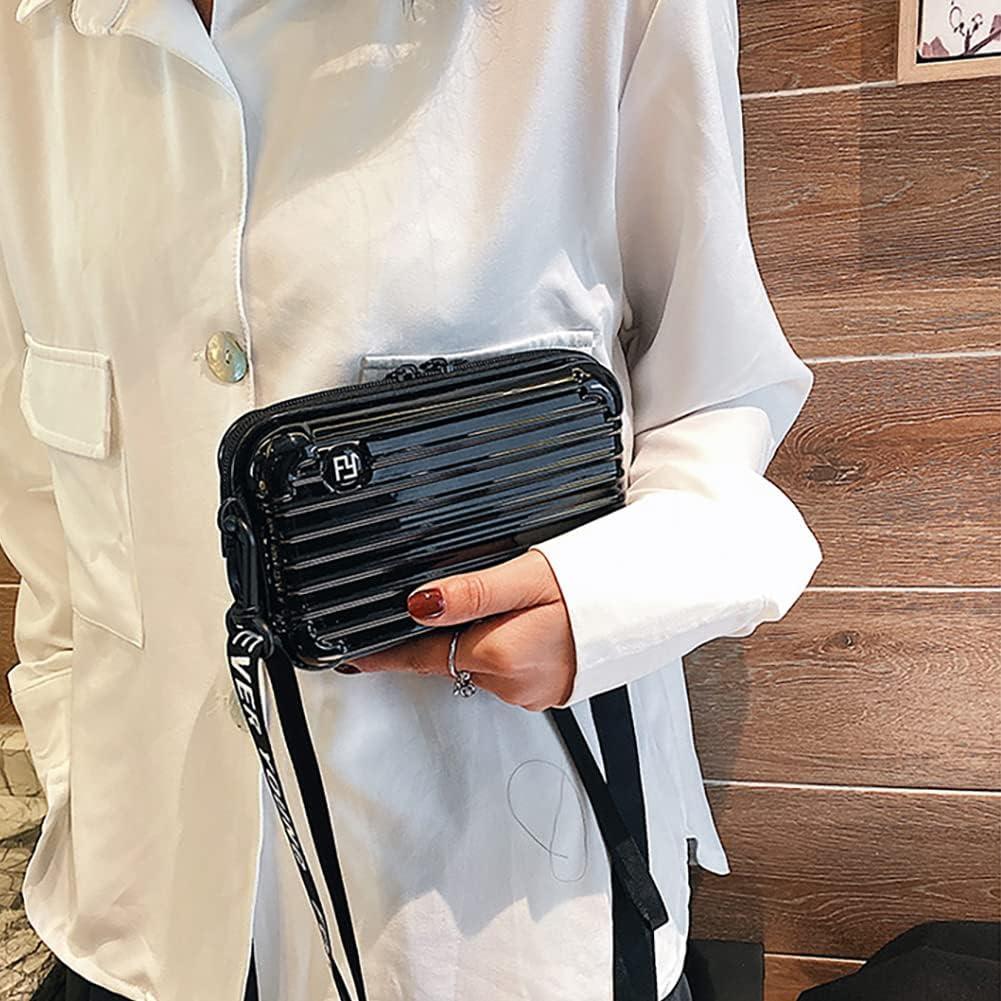 Maleta de Viaje de PVC Dura para Mujeres - Bolsa de Maquillaje Negra