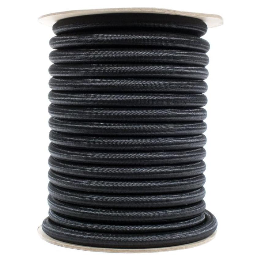 Cuerda de choque elástica Paracord Planet 1.27 cm x 3.05 m negra
