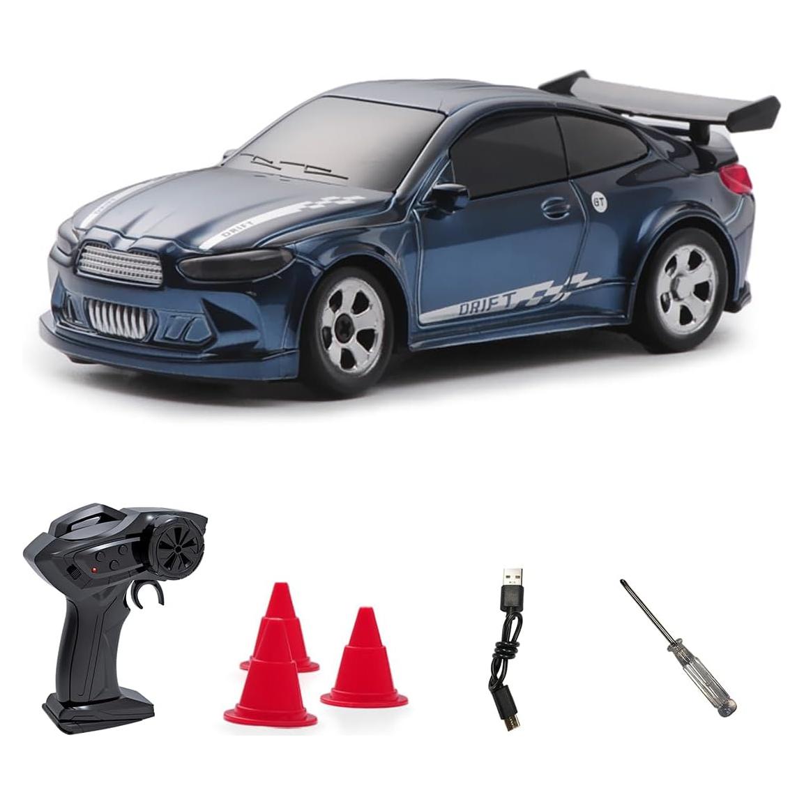 Coche RC Drift 1:64 JAMING Azul Control Remoto 2.4GHz