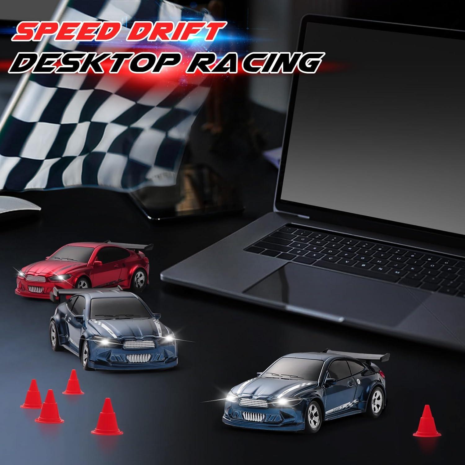 Coche RC Drift 1:64 JAMING Azul Control Remoto 2.4GHz