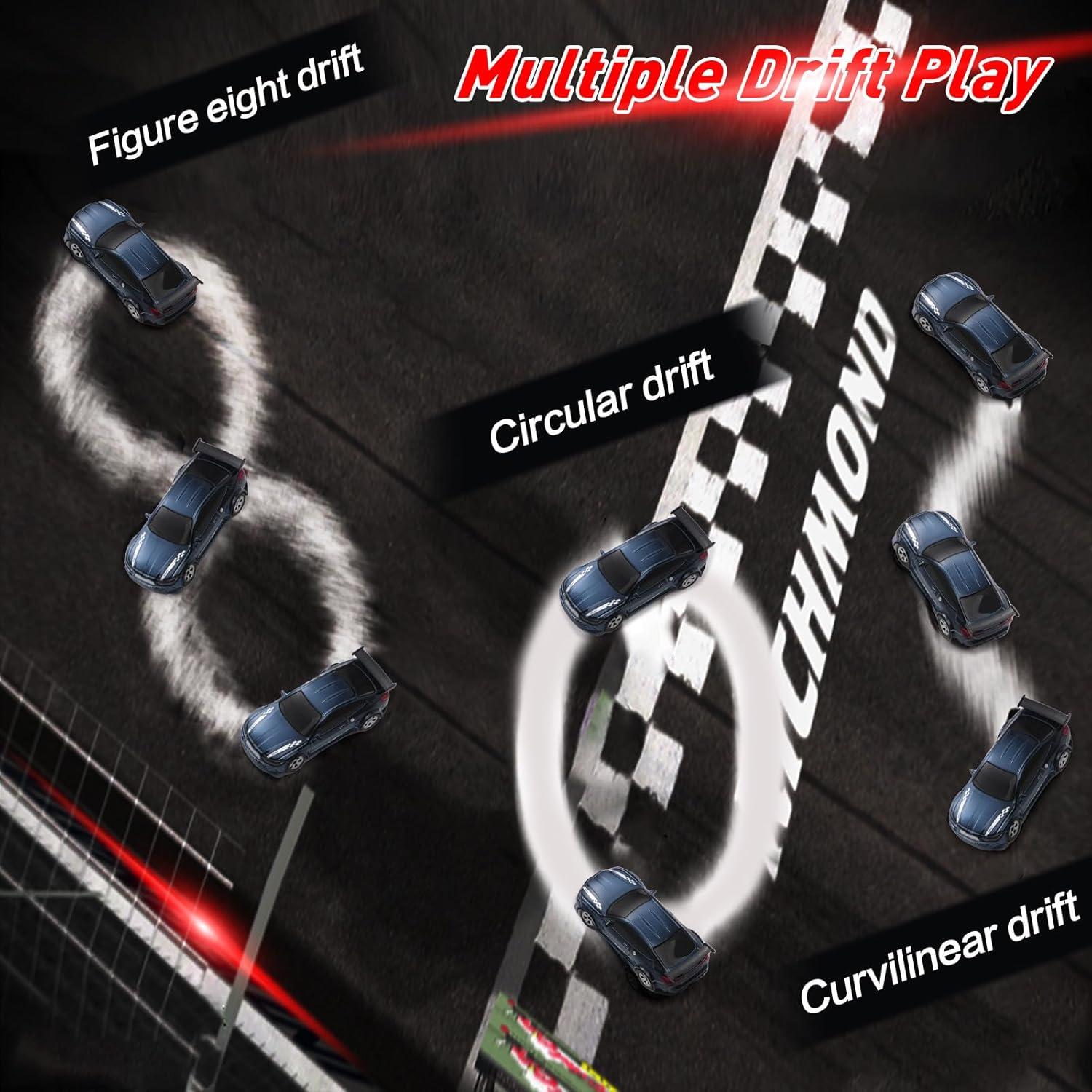 Coche RC Drift 1:64 JAMING Azul Control Remoto 2.4GHz