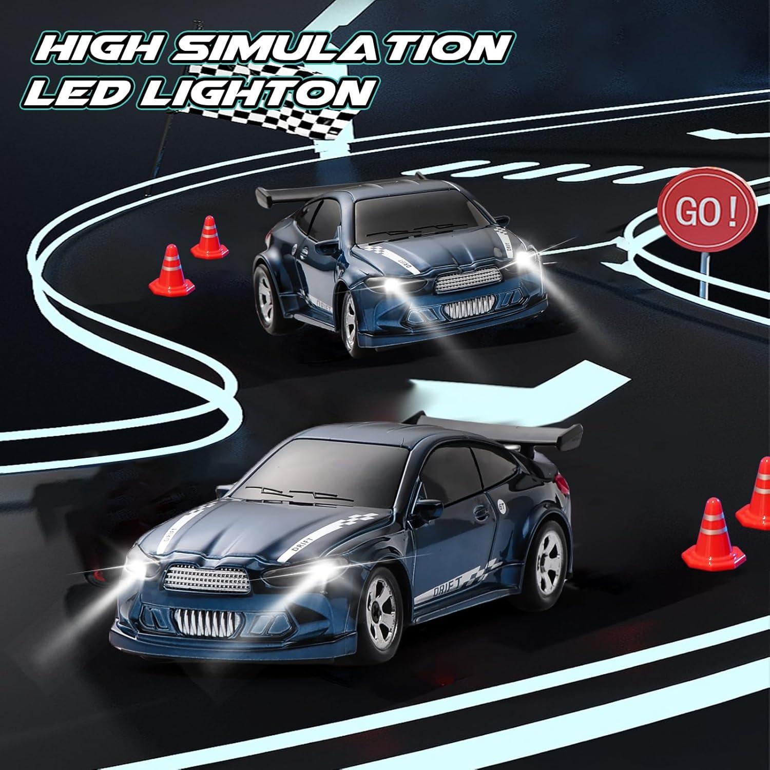 Coche RC Drift 1:64 JAMING Azul Control Remoto 2.4GHz