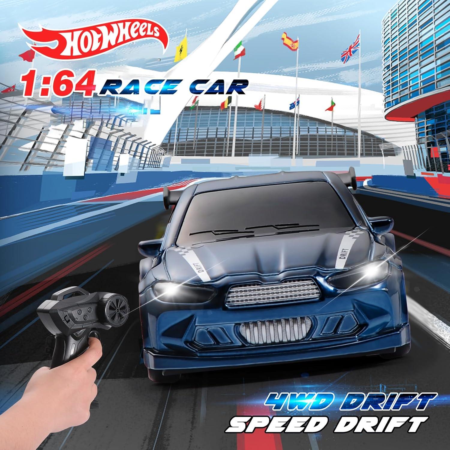 Coche RC Drift 1:64 JAMING Azul Control Remoto 2.4GHz