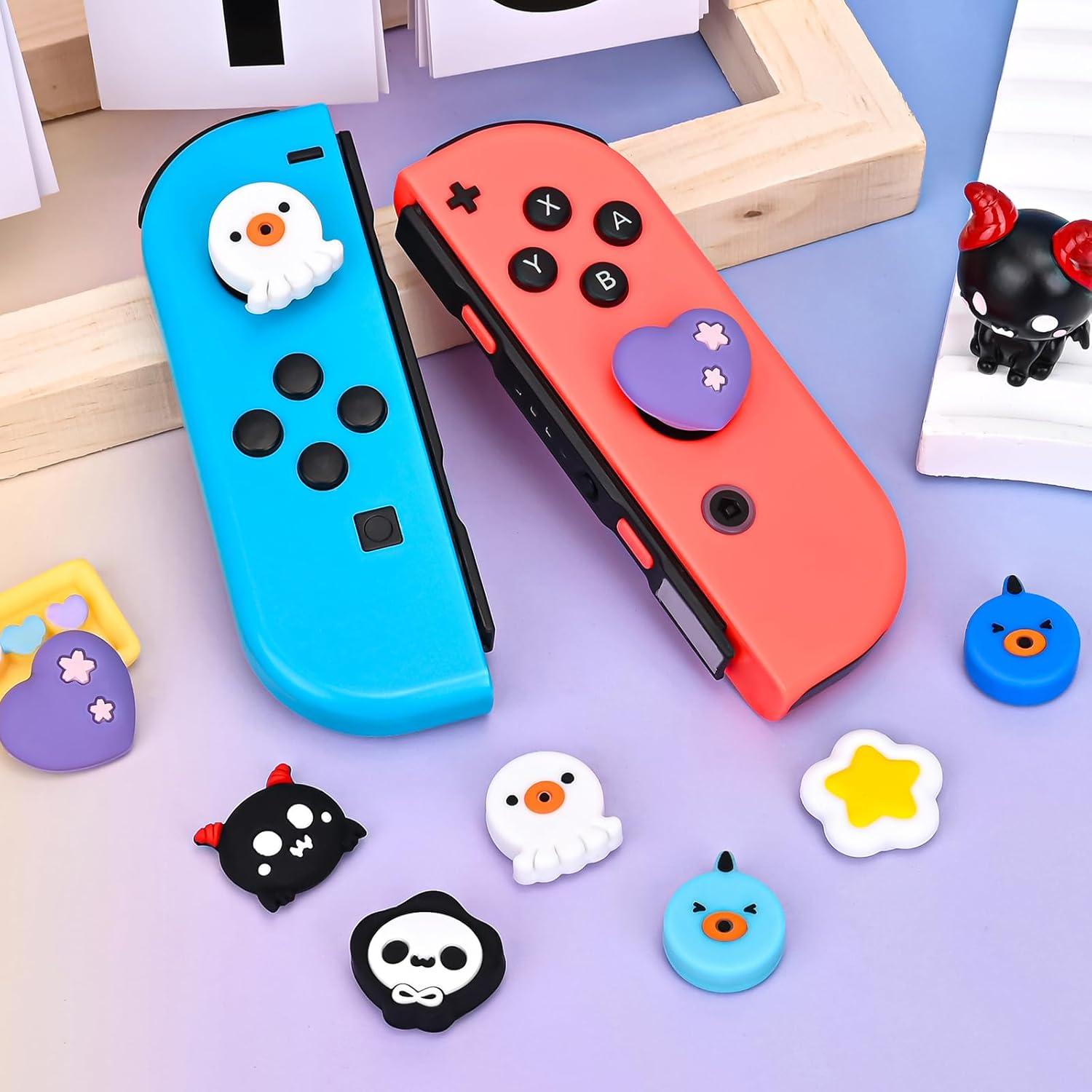 Tapas de agarre DLseego para Switch/Switch Lite/OLED - 4PCS Azul