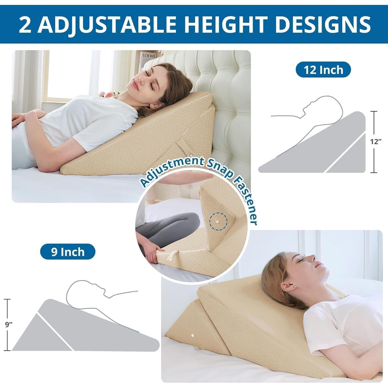 Cojín Wedge Ajustable Sasttie 30.48 cm Espuma Viscoelástica Beige