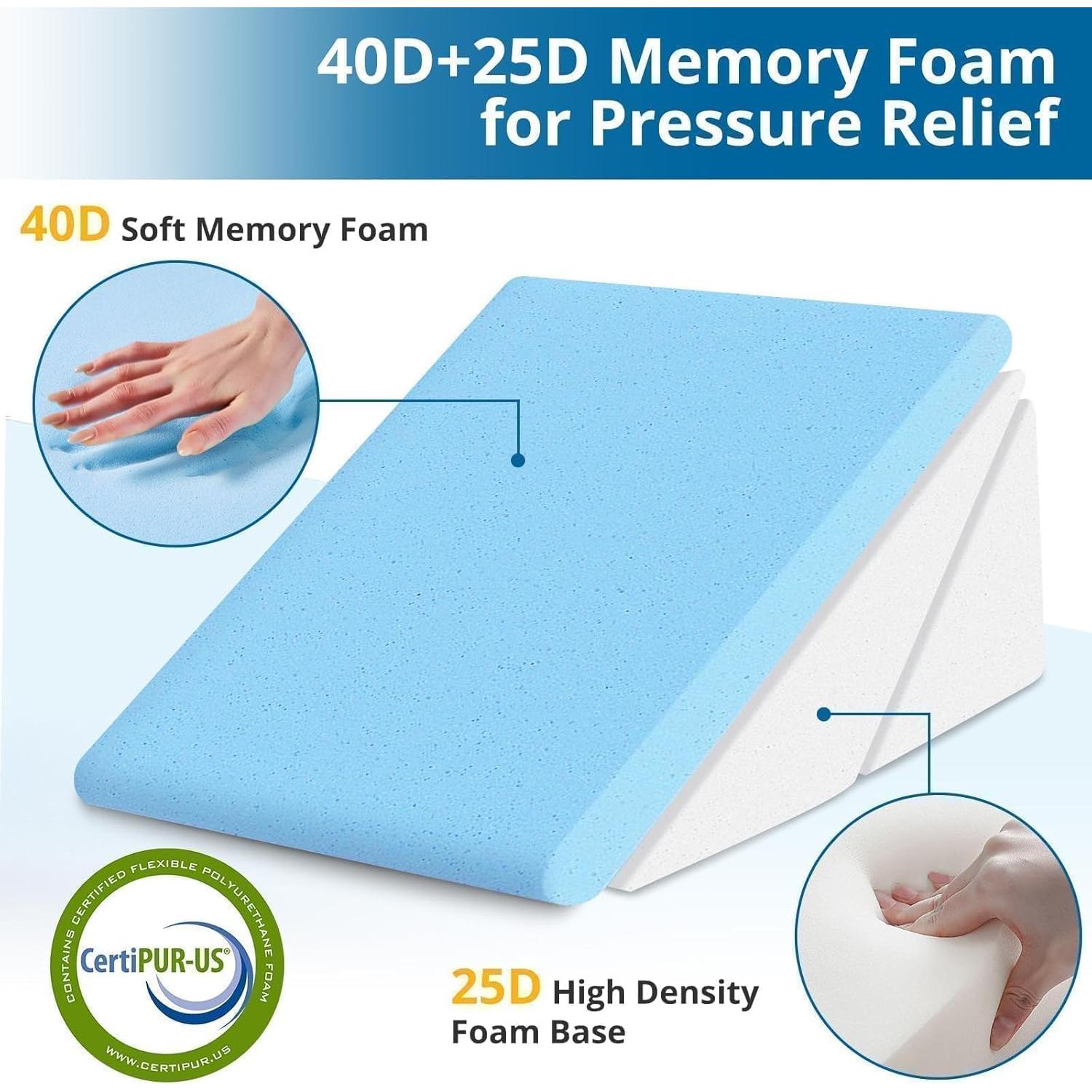 Cojín Wedge Ajustable Sasttie 30.48 cm Espuma Viscoelástica Beige