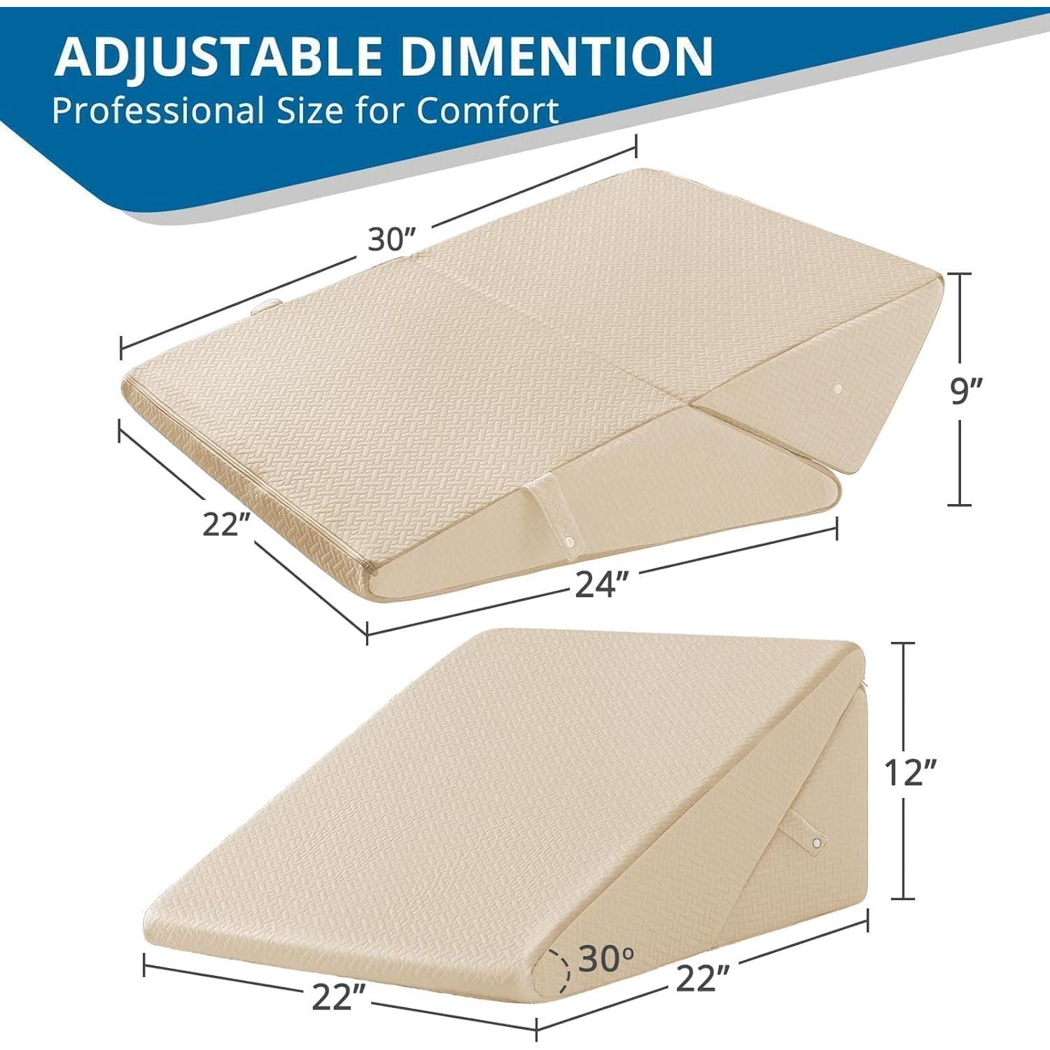 Cojín Wedge Ajustable Sasttie 30.48 cm Espuma Viscoelástica Beige