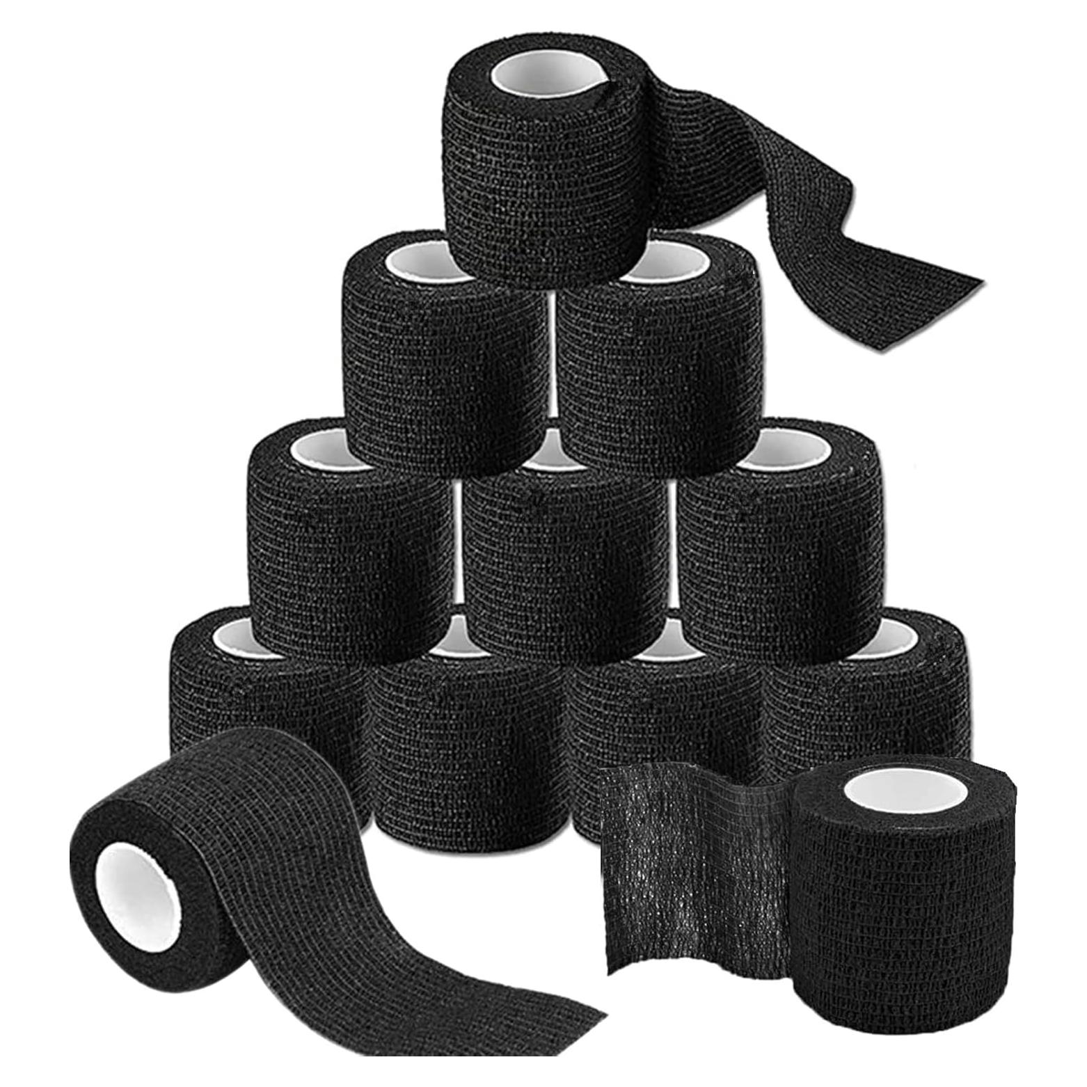 Cinta de Agarre Yuelong 12Pcs 5cm x 4.5m Negra Autoadhesiva