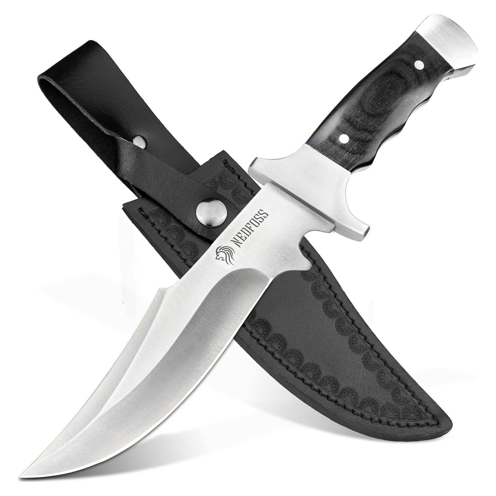 Cuchillo de Caza NedFoss Tiger 26.67 cm con Funda de Cuero