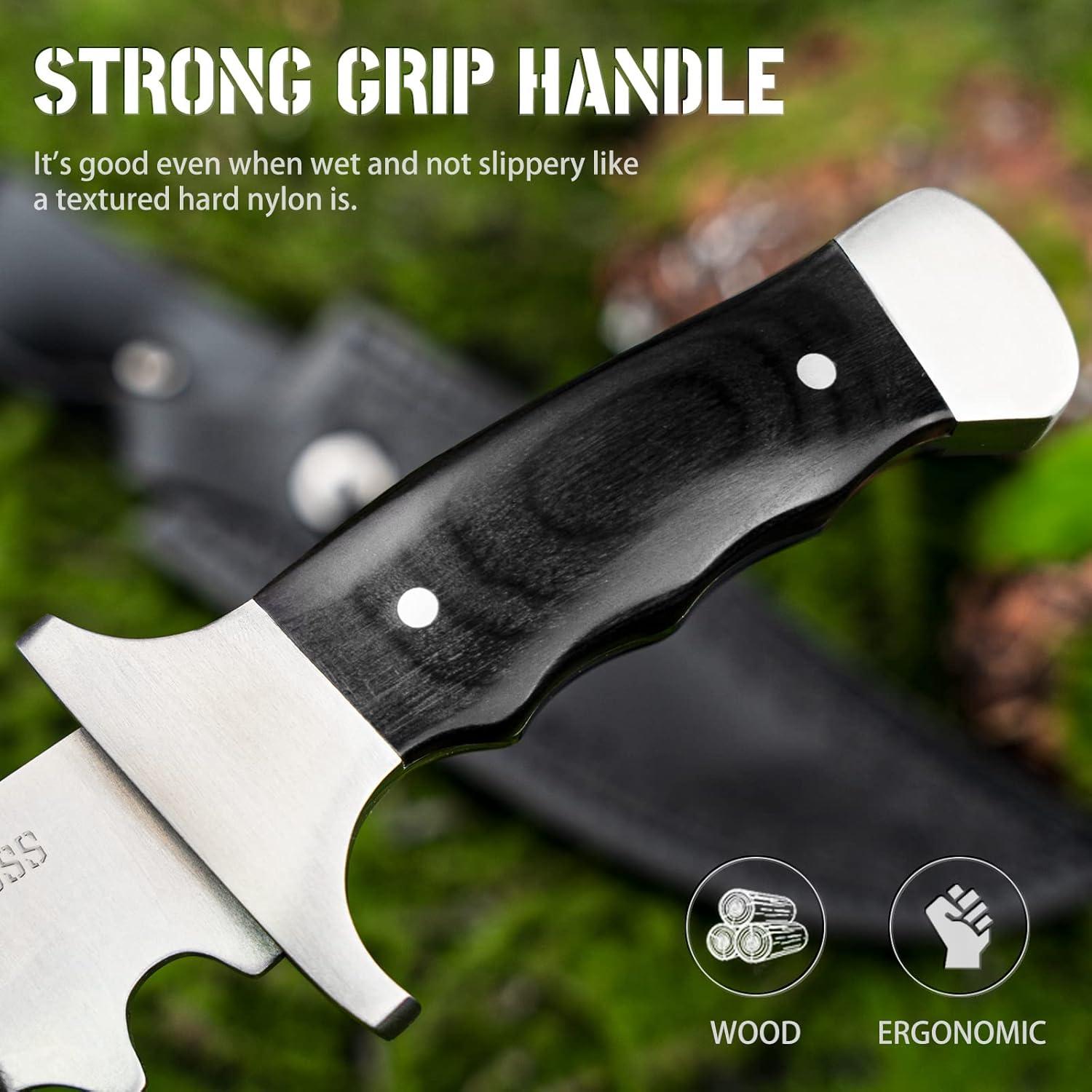 Cuchillo de Caza NedFoss Tiger 26.67 cm con Funda de Cuero