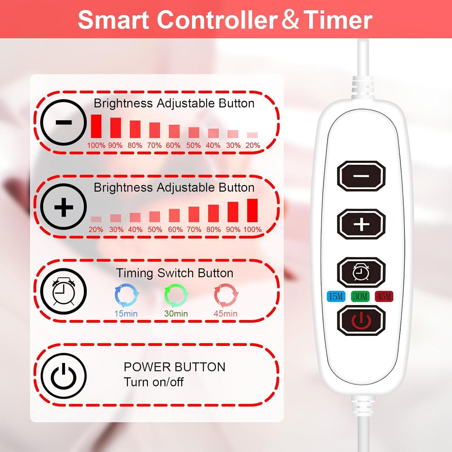 Lámpara de Luz Roja 140 LEDs 660nm con Temporizador