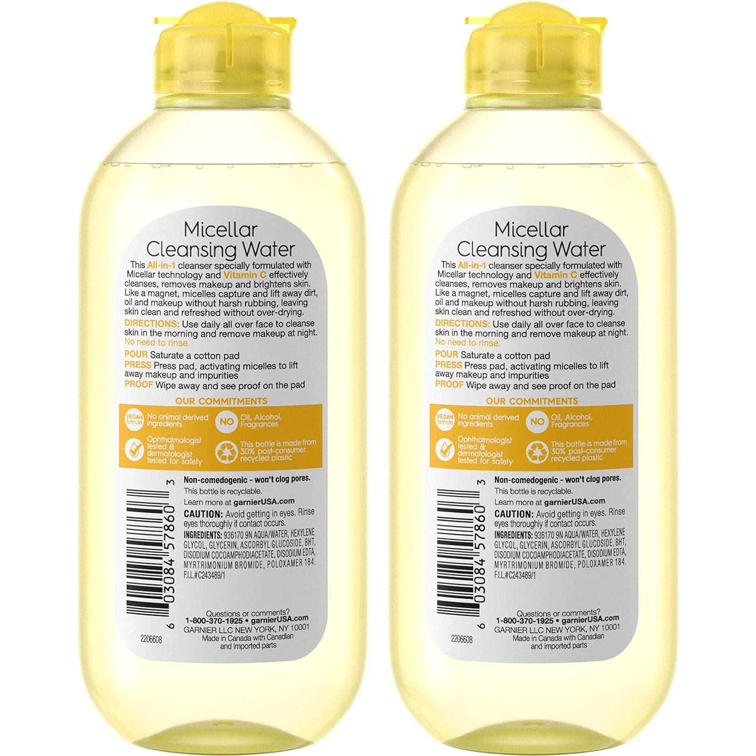 Agua Micelar Garnier Vitamina C 400 mL Limpiador Facial