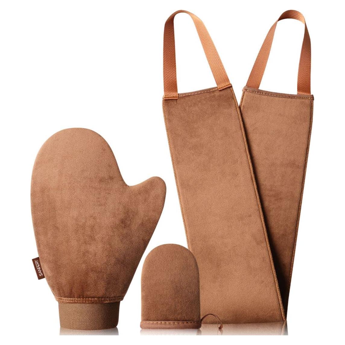 Mitón bronceador Sanfery - Paquete de 3 mitones 3-en-1