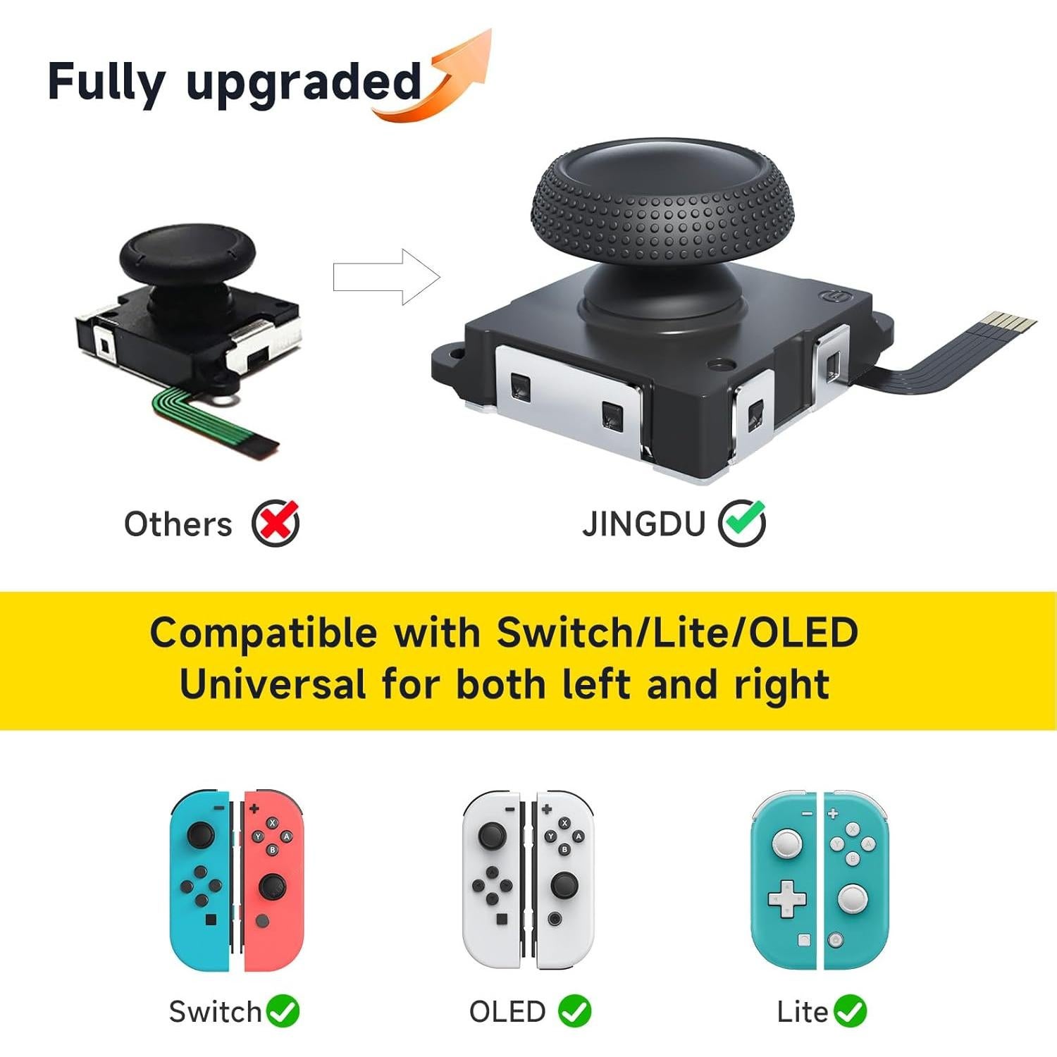 Joystick Hall JINGDU para Joycon Switch OLED Lite - Negro