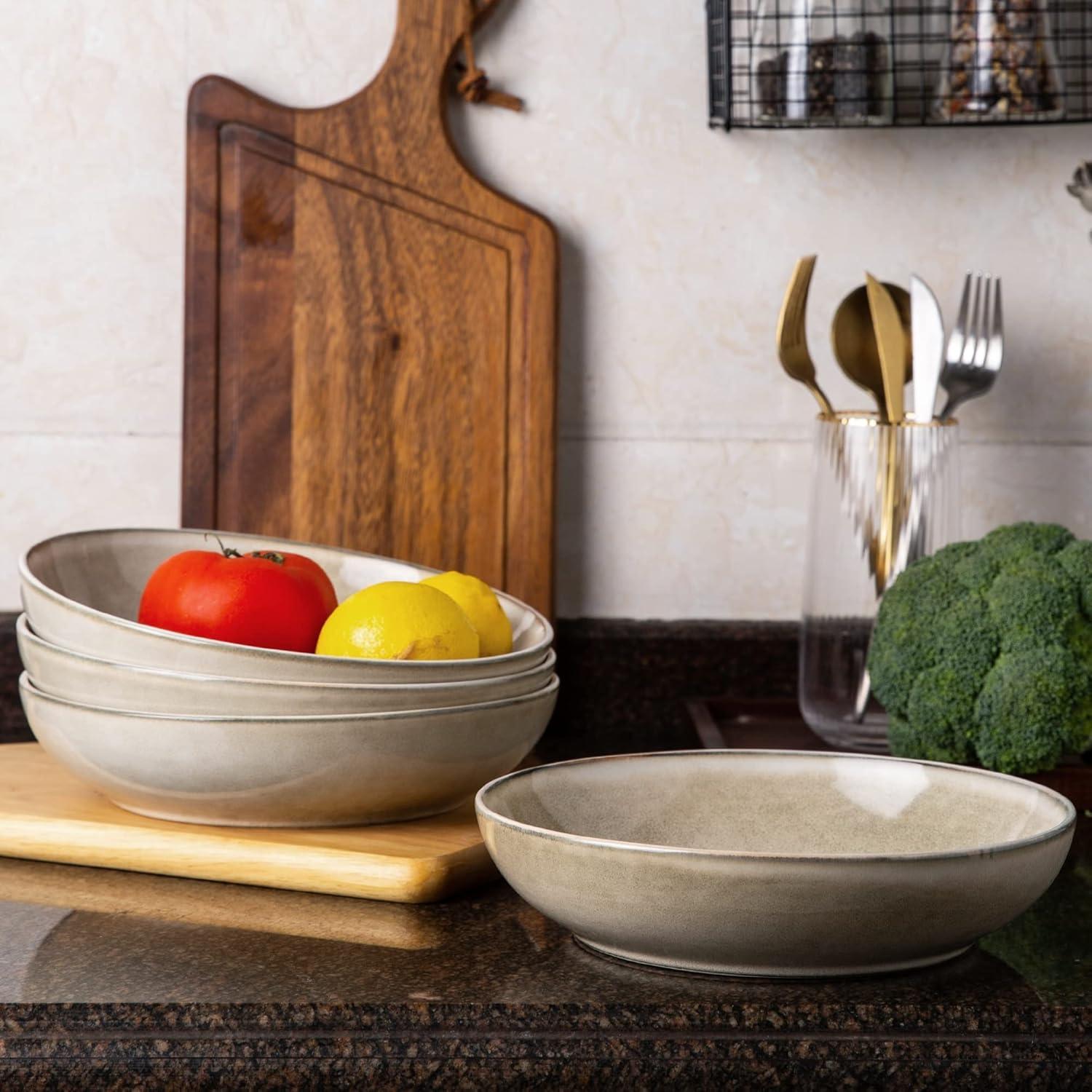 Set de 4 Cuencos de Cerámica AmorArc 36oz Capuchino