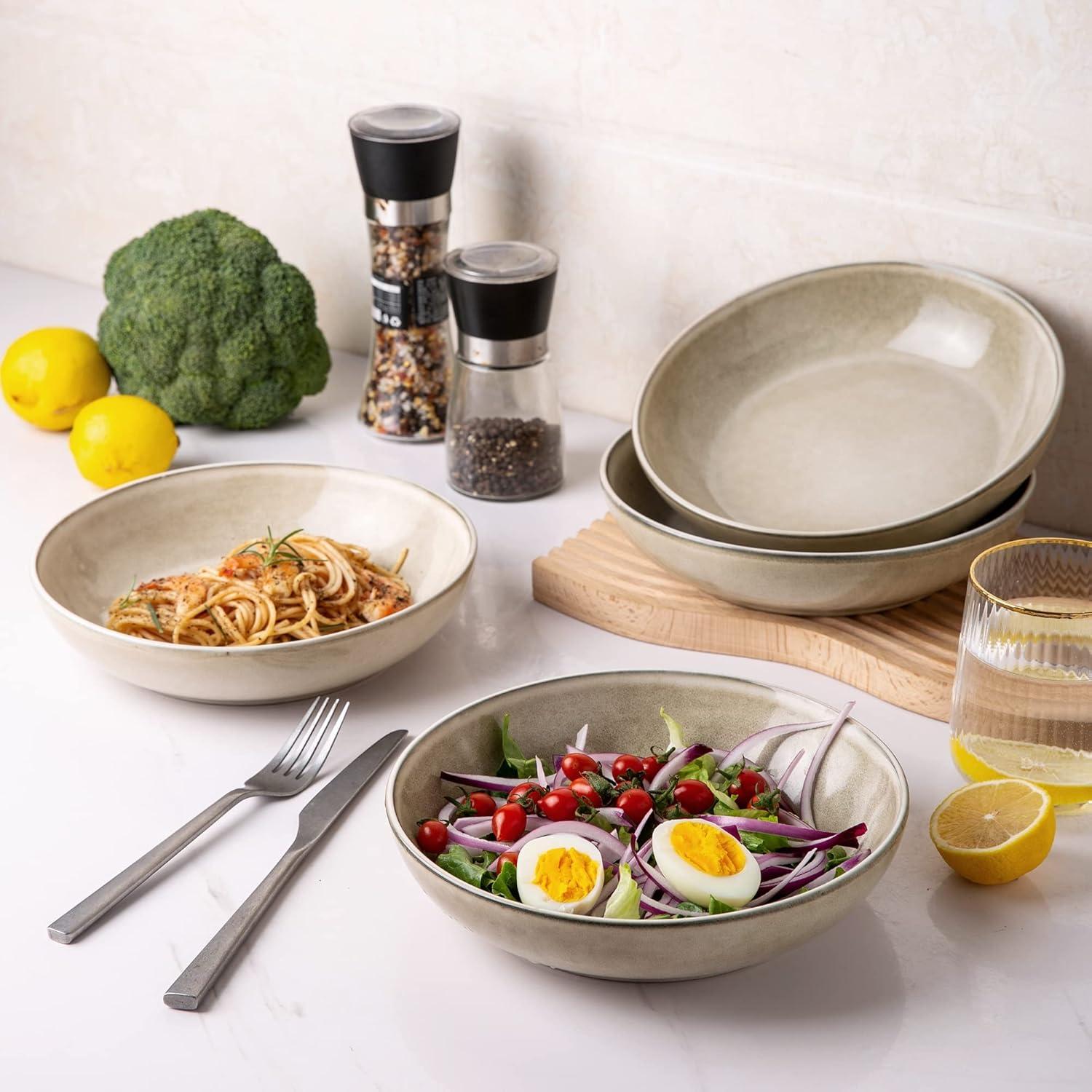 Set de 4 Cuencos de Cerámica AmorArc 36oz Capuchino