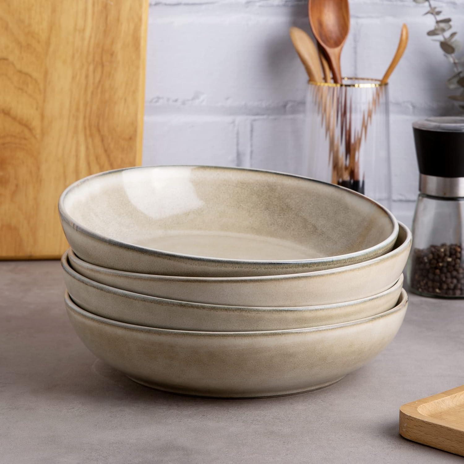 Set de 4 Cuencos de Cerámica AmorArc 36oz Capuchino