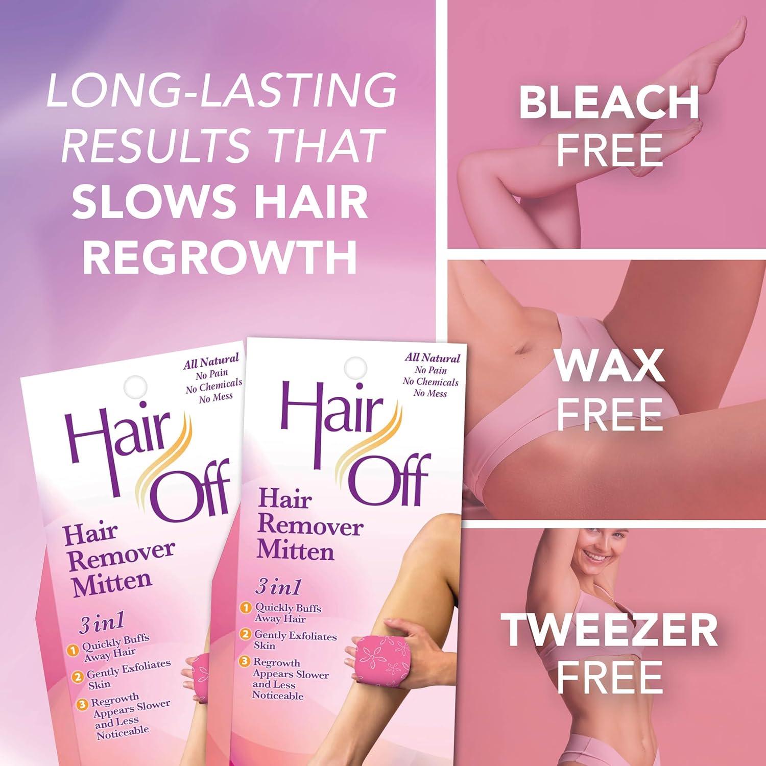 Mitón Removedor de Cabello Hair Off - 100% Natural - 3 Piezas