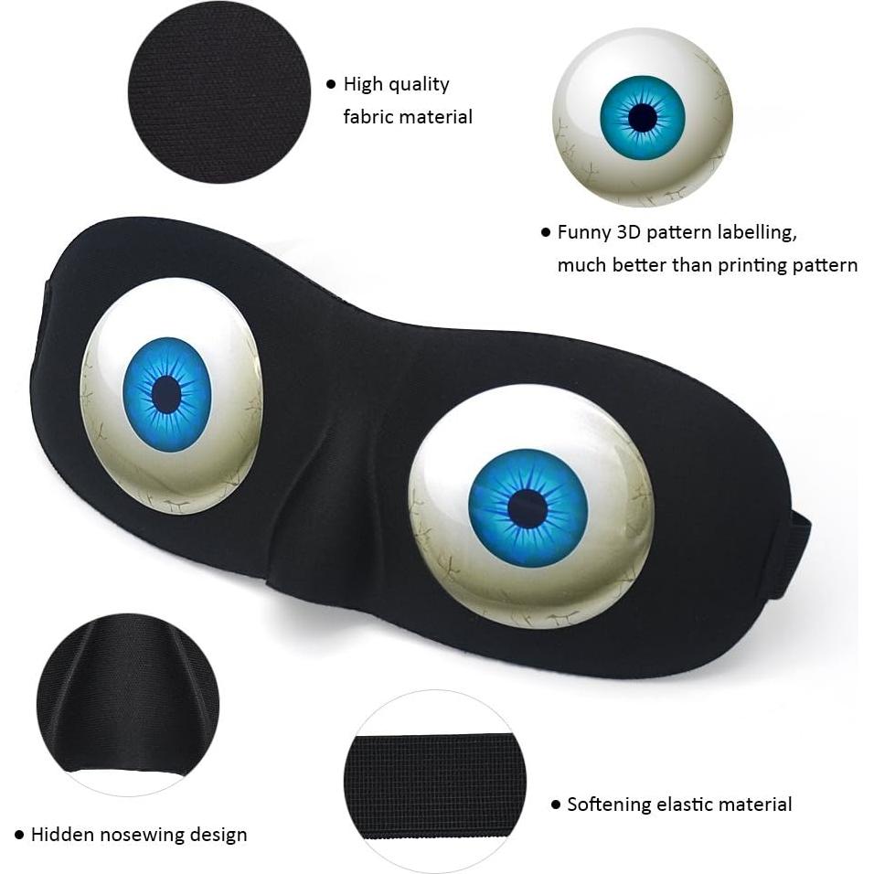 Máscara de Sueño Vingi 3D Ajustable para Viajes y Siestas