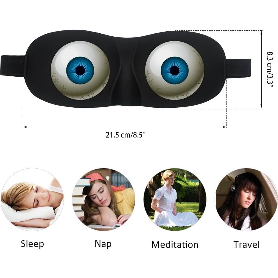 Máscara de Sueño Vingi 3D Ajustable para Viajes y Siestas