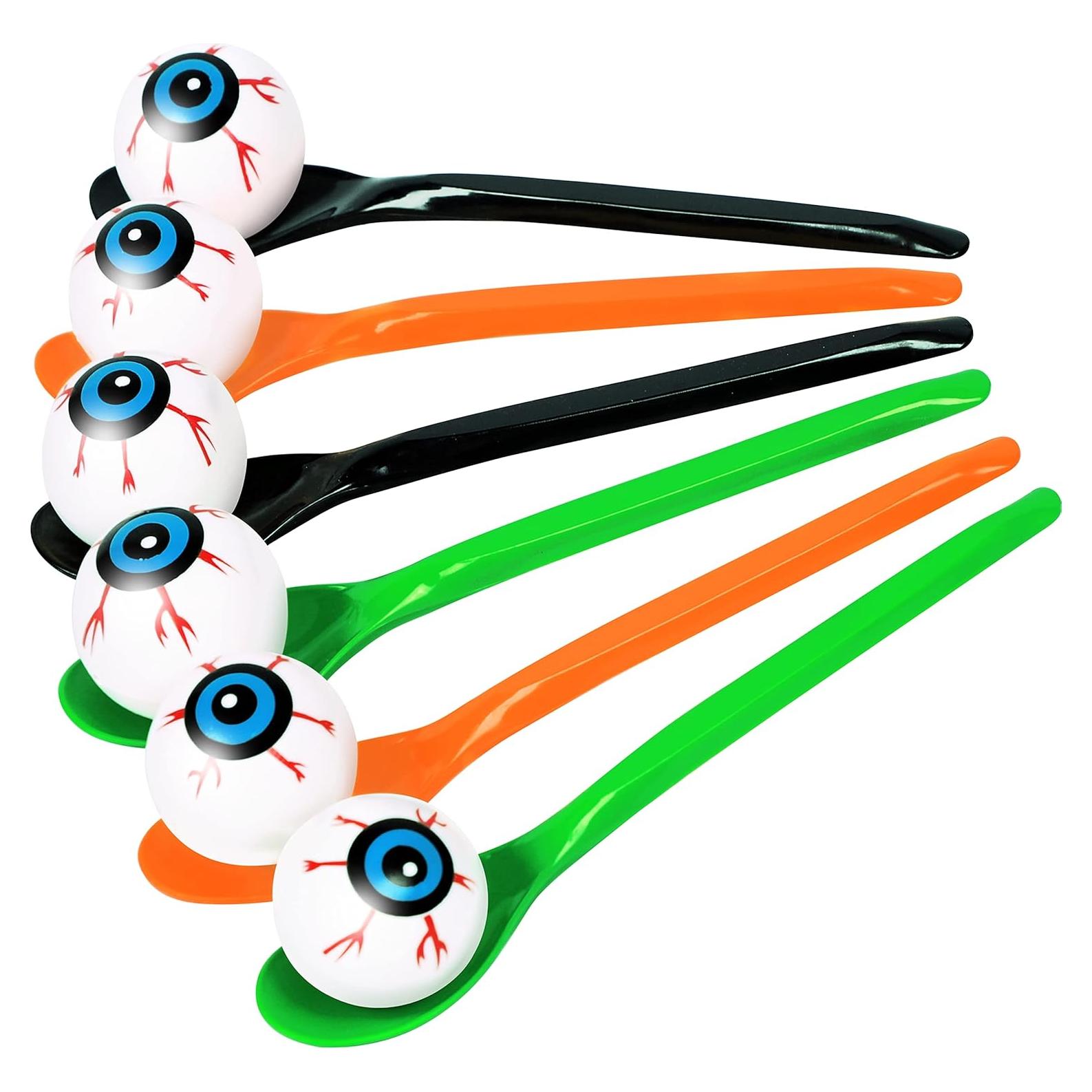 Juego de Carrera de Cucharas con Ojos Halloween - 24 Paquetes