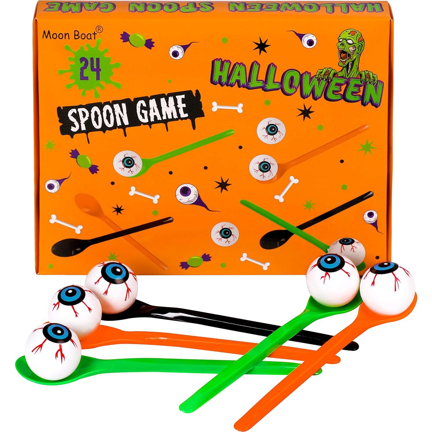 Juego de Carrera de Cucharas con Ojos Halloween - 24 Paquetes