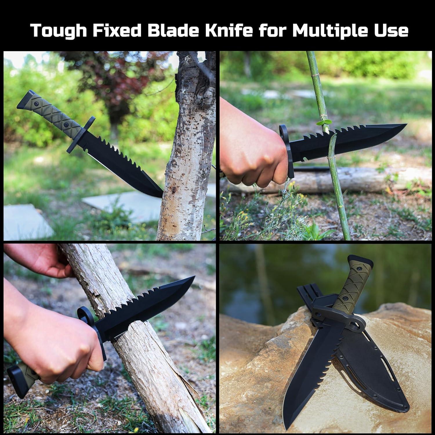 Cuchillo Táctico Leopcito 15" Acero Inoxidable con Funda