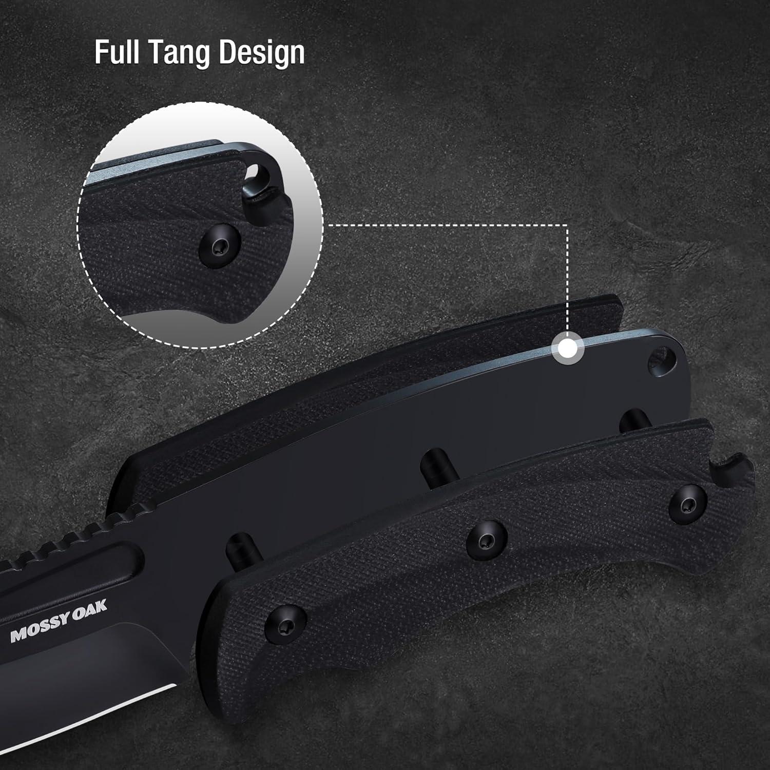 Cuchillo de Caza MOSSY OAK 21.6 cm con Funda de Cuero