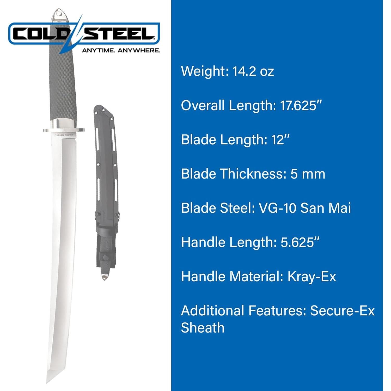 Cuchillo Fijo Cold Steel Magnum Tanto VG-10 30.48 cm con Funda